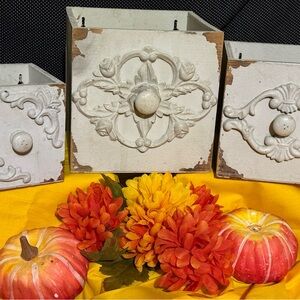 Decorative White Wall Hanging Boxes 7” 6” 5”